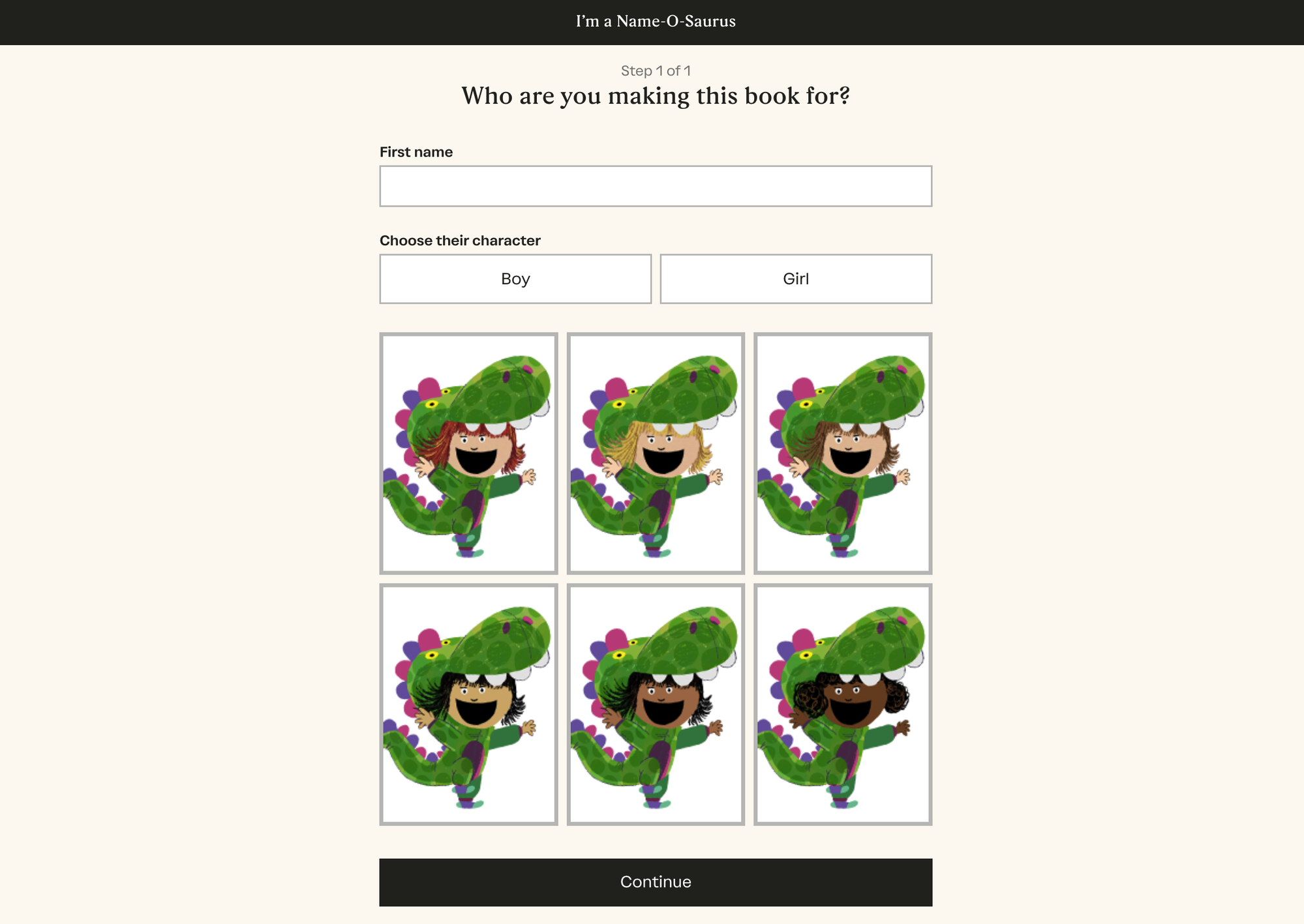 Wonderbly: 6 character presets